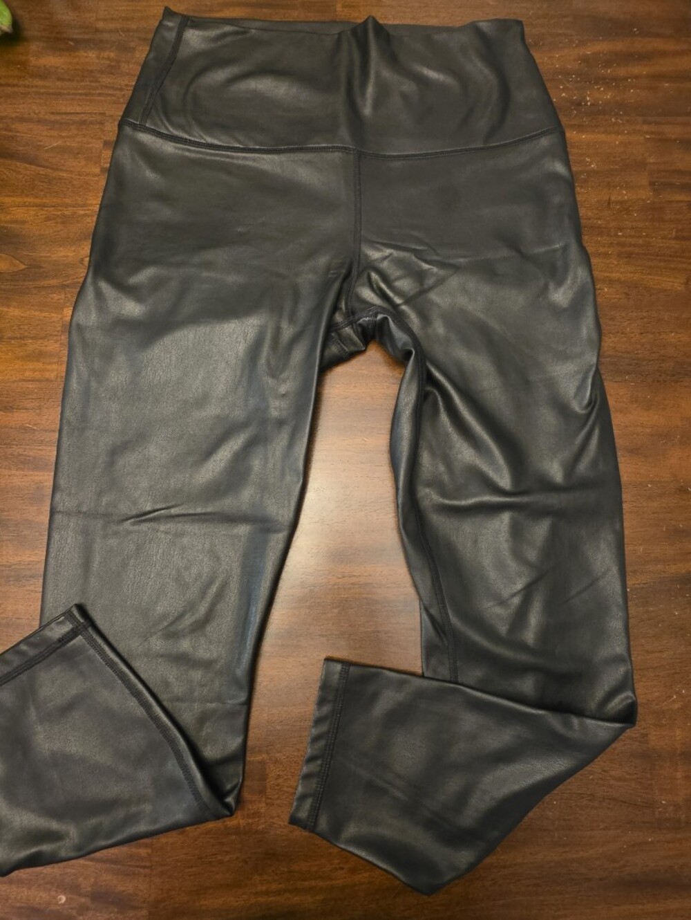 90 Degree by Reflex Black Faux Leather High Waisted Fleece Lined Leggings XL